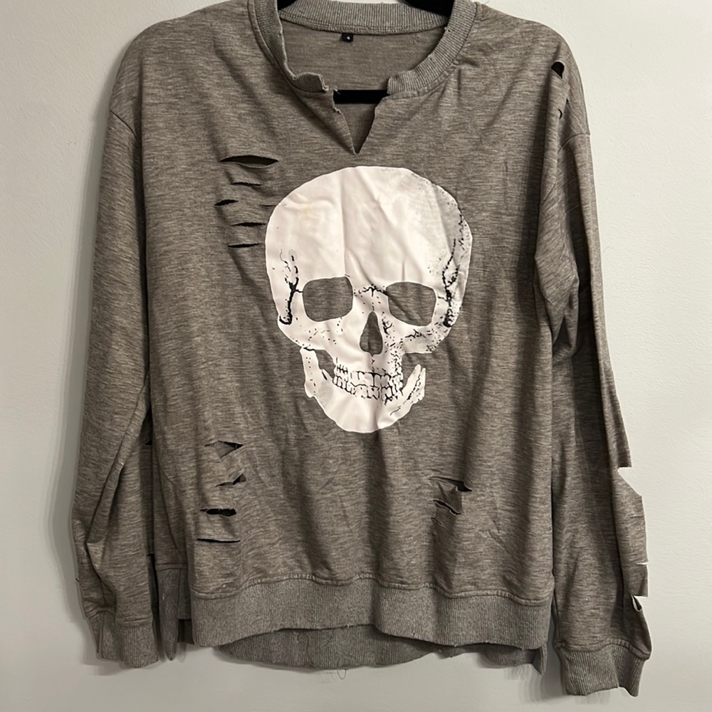 Distressed sweatshirt